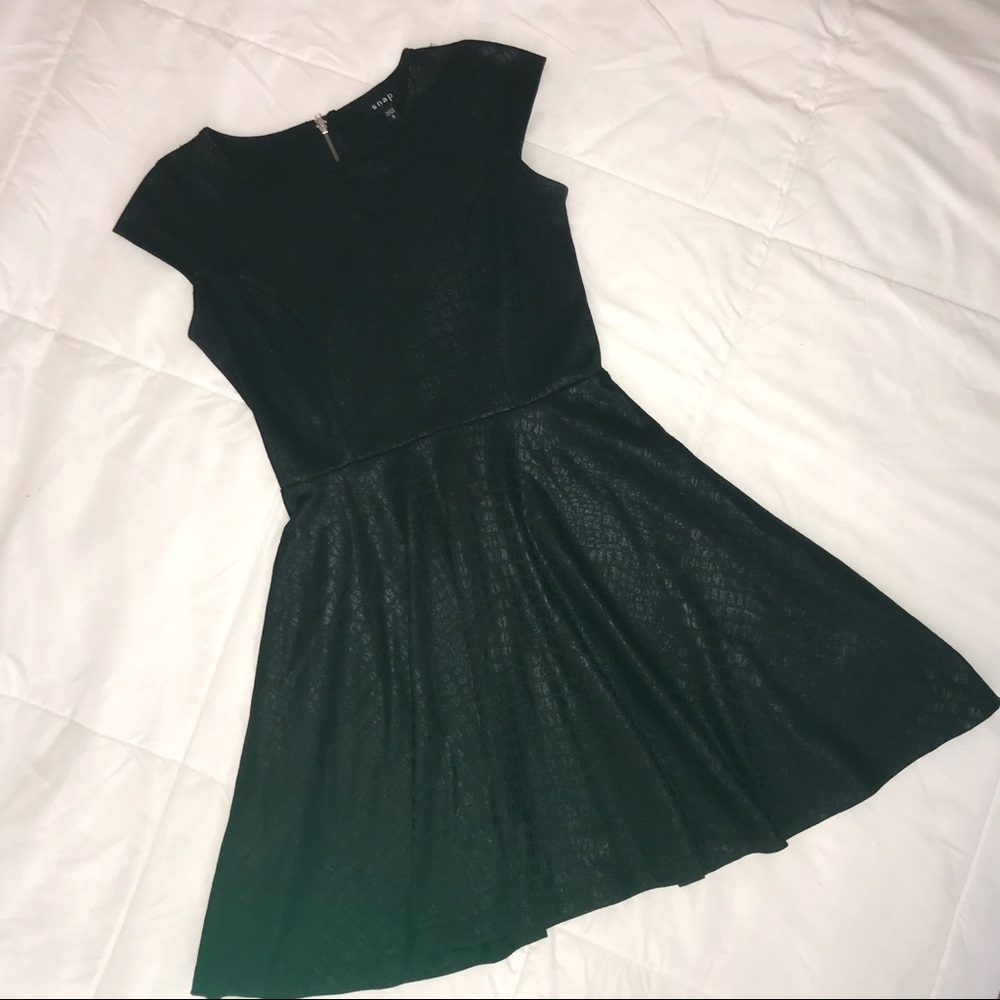 Animal print black dress